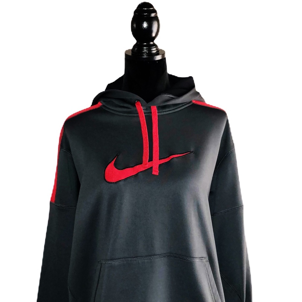 Nike Unisex Grey & Red Hoodie sz L